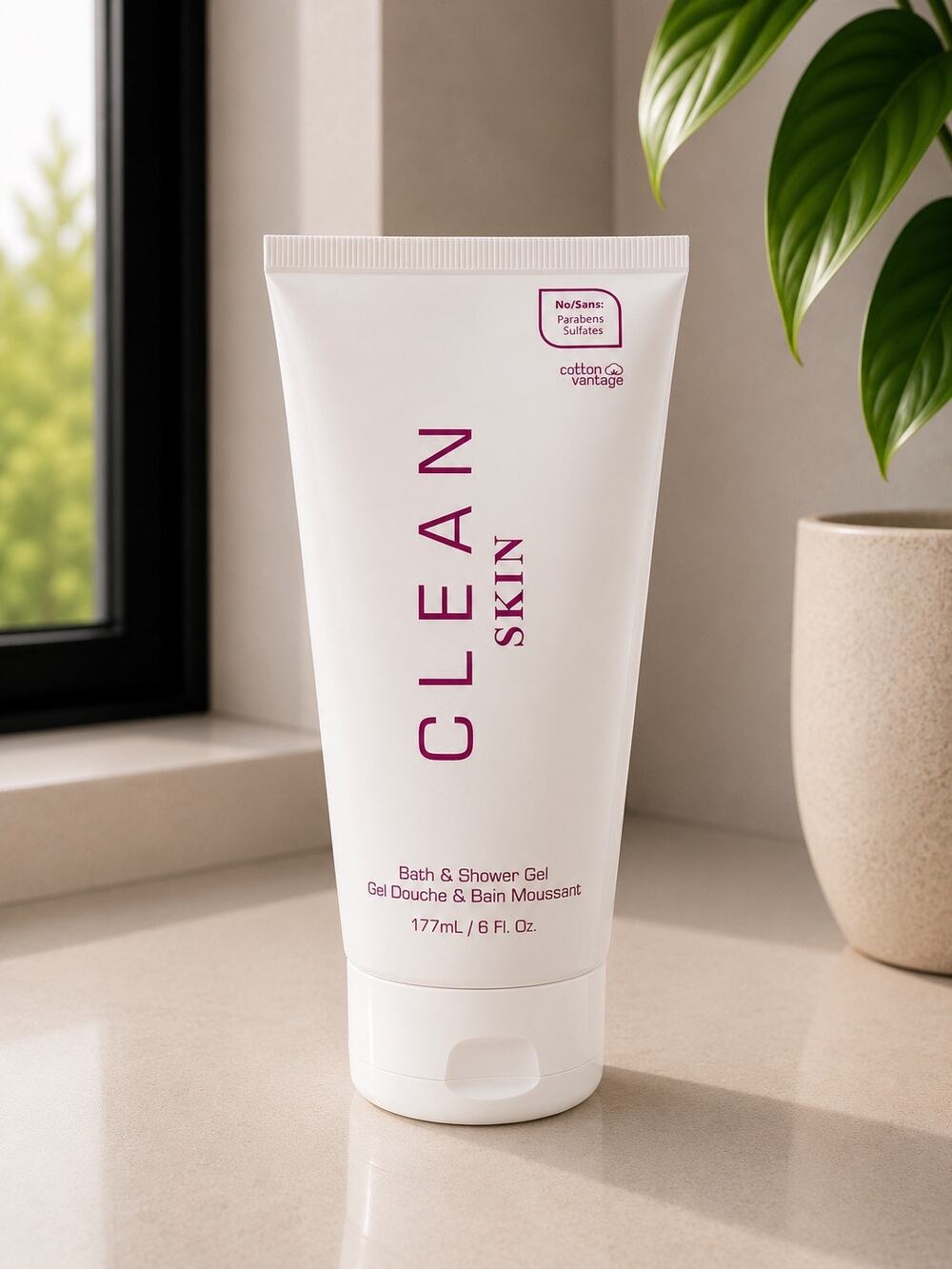 $22 New Clean Skin Bath & Shower Gel 6 oz Bath Body Wash Cotton Vantage